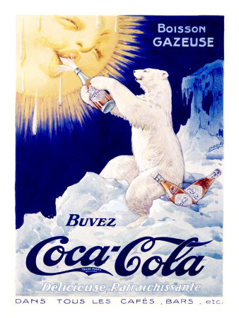 Coca-Cola French Polar Bear Giclee Print Coca-Cola French Polar Bear Giclee Print