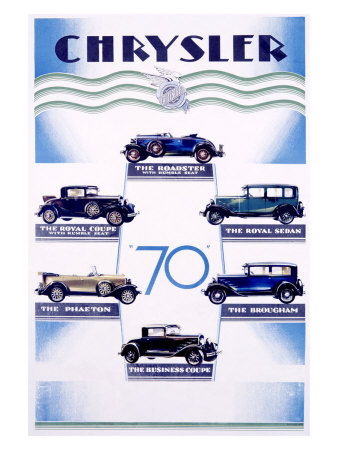 Chrysler Model 70 Automobile Giclee Print Chrysler Model 70 Automobile Giclee Print