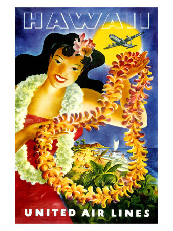 United Airlines, Hawaii Hula Girl Giclee Print United Airlines, Hawaii Hula Girl Giclee Print