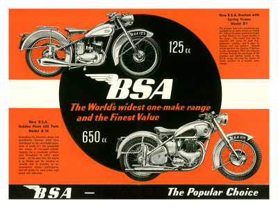 British BSA Motorcycle 650 125 Giclee Print British BSA Motorcycle 650 125 Giclee Print