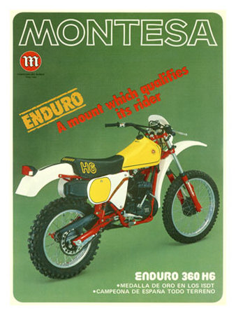 Montesa Motorcycle H6 Enduro Giclee Print Montesa Motorcycle H6 Enduro Giclee Print