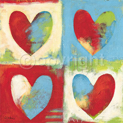 Four Hearts Print Four Hearts Print