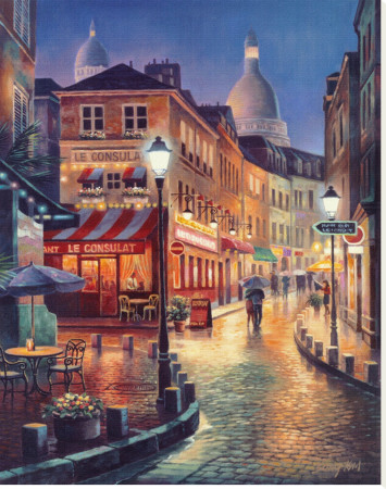 Night Stroll Stretched Canvas Print Night Stroll Stretched Canvas Print