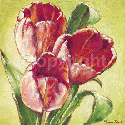 Three Red Tulips Print Three Red Tulips Print