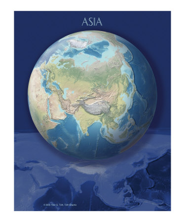 Asia view of Earth Photographic Print Asia view of Earth Photographic Print