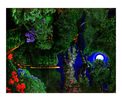 Moonlight Lanscape Giclee Print Moonlight Lanscape Giclee Print