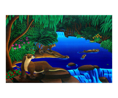 Otters Giclee Print Otters Giclee Print