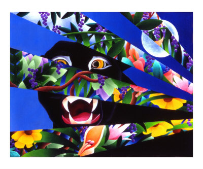 Black Cat Roars Giclee Print Black Cat Roars Giclee Print