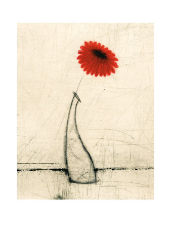 Single Red Gerbera Print Single Red Gerbera Print
