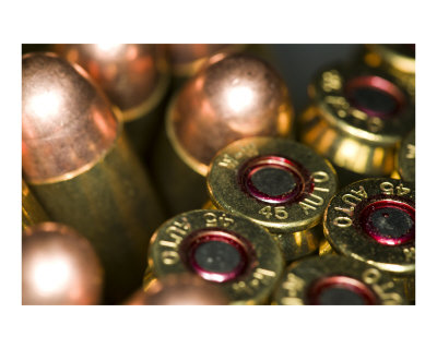 Guns & Ammo: Full Metal Jacket Bullets for Hand Gun 45 Caliber Photographic 
