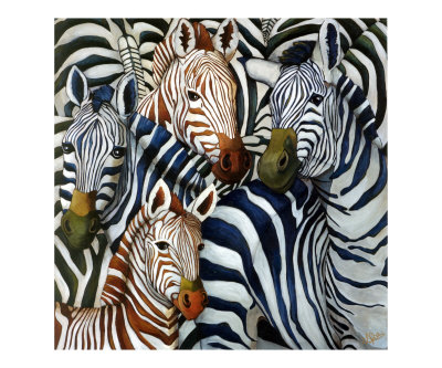 Zebras' Quadrille Giclee Print Zebras' Quadrille Giclee Print