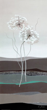 Flowers in Silver II Print Flowers in Silver II Print