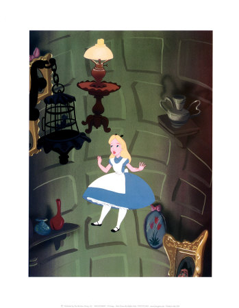 Alice Down the Rabbit Hole Print zoom view in room