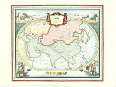 Decorative Map of Asia Print Decorative Map of Asia Print