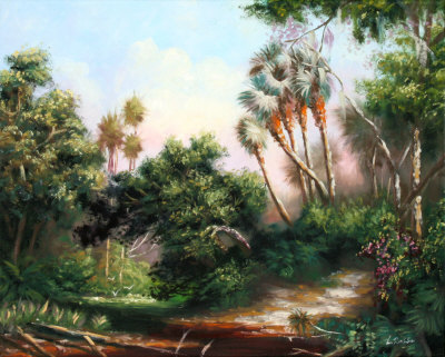 Myakka River Scene Hand Painted Art Myakka River Scene Hand Painted Art