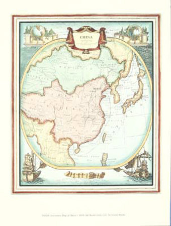 Decorative Map of China Print Decorative Map of China Print