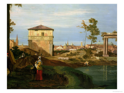 Detail of "Capriccio with Motifs from Padua" circa 1756