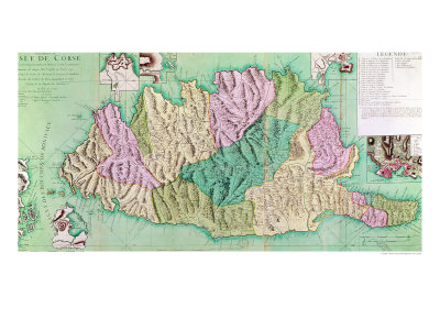 Military Map of Corsica, 1768 Giclee Print Military Map of Corsica, 1768 Giclee Print
