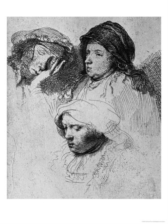 Three Female Heads with One Sleeping 1637