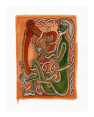 Celtic Harpist Giclee Print Celtic Harpist Giclee Print