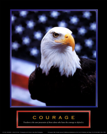 Courage Eagle and Flag Print zoom view in room