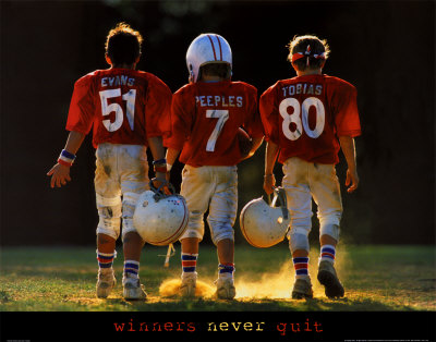 "Winners Never Quit - Football" Print