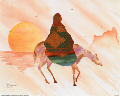 On Horse at Sunrise Print On Horse at Sunrise Print