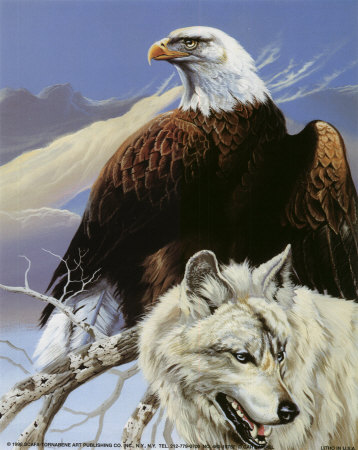 Eagle and Wolf Print Eagle and Wolf Print