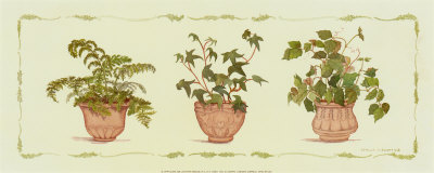 Green Plants in Pots Print Green Plants in Pots Print