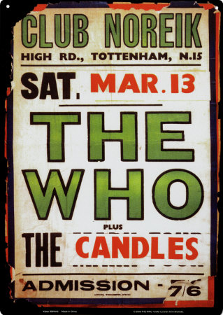 The Who Club Noreik Tin Sign The Who Club Noreik Tin Sign