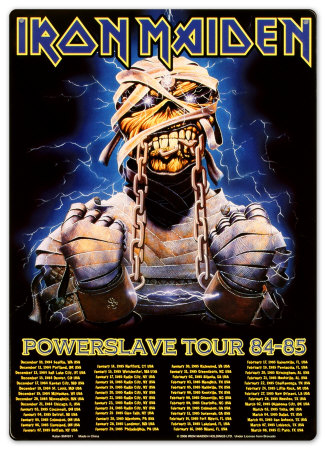Iron Maiden Powerslave Tour Tin Sign Iron Maiden Powerslave Tour Tin Sign