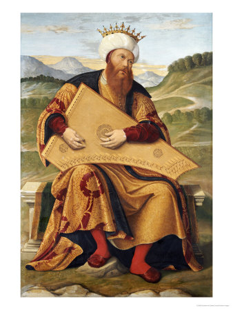 King David Playing a Psaltery