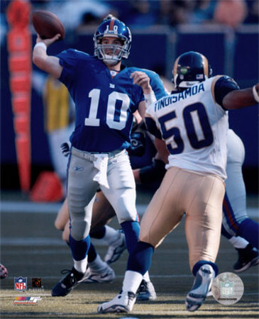 Eli Manning - '05 / '06 Passing Action Photograph Eli Manning - '05 / '06 Passing Action Photograph