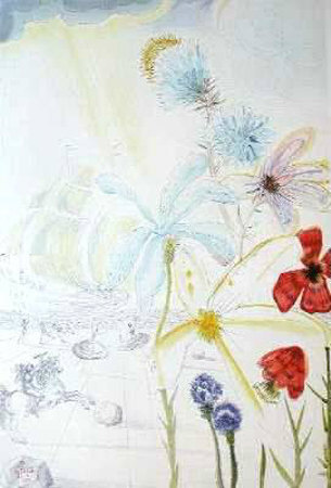 Ship and Flowers Print Ship and Flowers Print