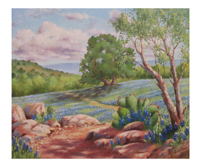 Bluebonnet Trail Giclee Print Bluebonnet Trail Giclee Print