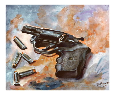 38 Special - Revolver and Bullets - The Artist's Gun Giclee Print
