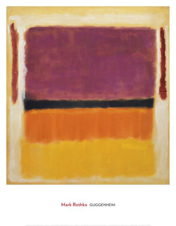 Untitled (Violet, Black, Orange, Yellow on White and Red), 1949 Print Untitled (Violet, Black, Orange, Yellow on White and Red), 1949 Print