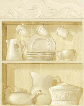 Shelves with Dishes Print Shelves with Dishes Print