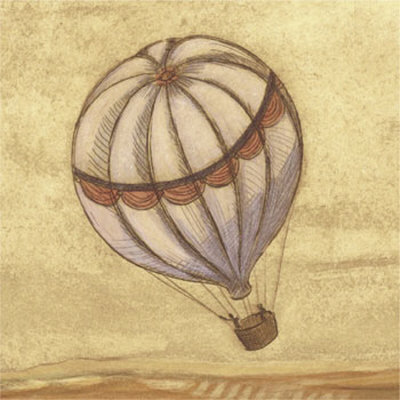 Tan Hot Air Balloon Print