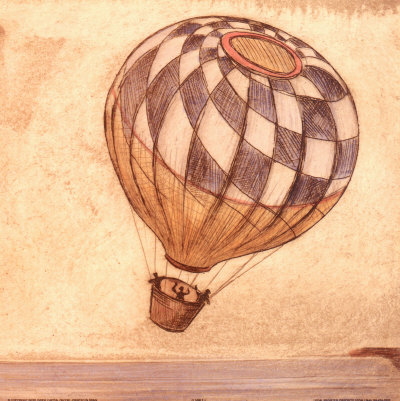 Checked Hot Air Balloon Print. zoom. view in room