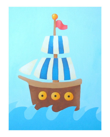 Pirate ship on sea Giclee Print Pirate ship on sea Giclee Print