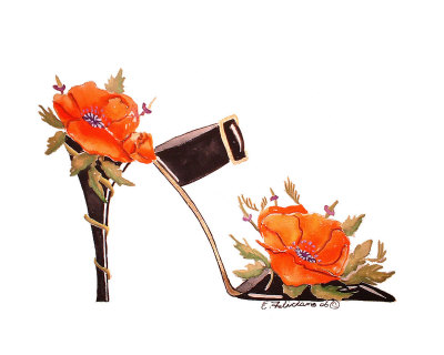 california poppy illustration. California Poppy stiletto