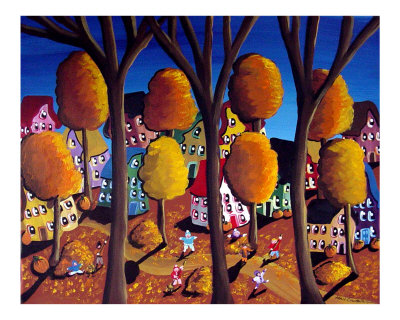Raking Leaves Giclee Print Raking Leaves Giclee Print