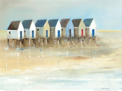 Beach Cabins I Print Beach Cabins I Print