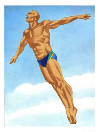 Man Diving Premium Poster Man Diving Premium Poster