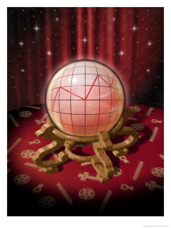 A Crystal Ball with a Graph Premium Poster A Crystal Ball with a Graph Premium Poster