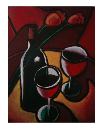 Red Wine and Roses Giclee Print Red Wine and Roses Giclee Print