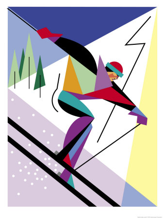 A Downhill Skier Premium Poster A Downhill Skier Premium Poster