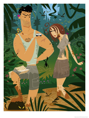 Couple Lost in the Jungle Premium Poster Couple Lost in the Jungle Premium Poster