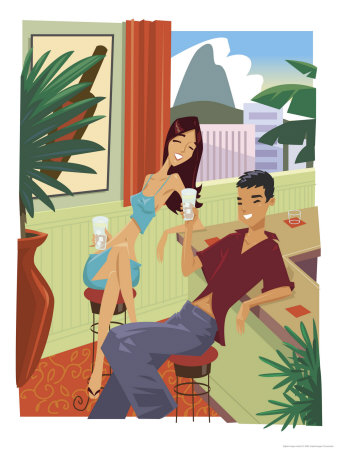 Couple in a Bar Premium Poster Couple in a Bar Premium Poster